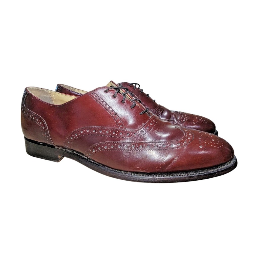 Bostonian Classics Men's Burgundy‎ Wingtip Oxford Shoes Size 10 D/B Made in USA